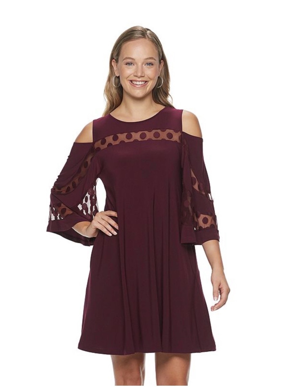 Women's Nina Leonard Lace Cold-Shoulder Shift Dress - Size XL - NWOT